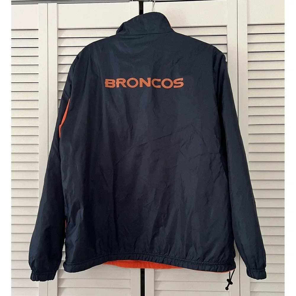 NFL Broncos‎ Men's Reversible Jacket Quarter Zip Pullover size M